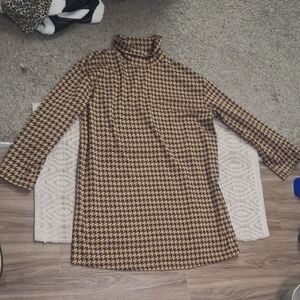 Houndstooth Turtleneck Dress